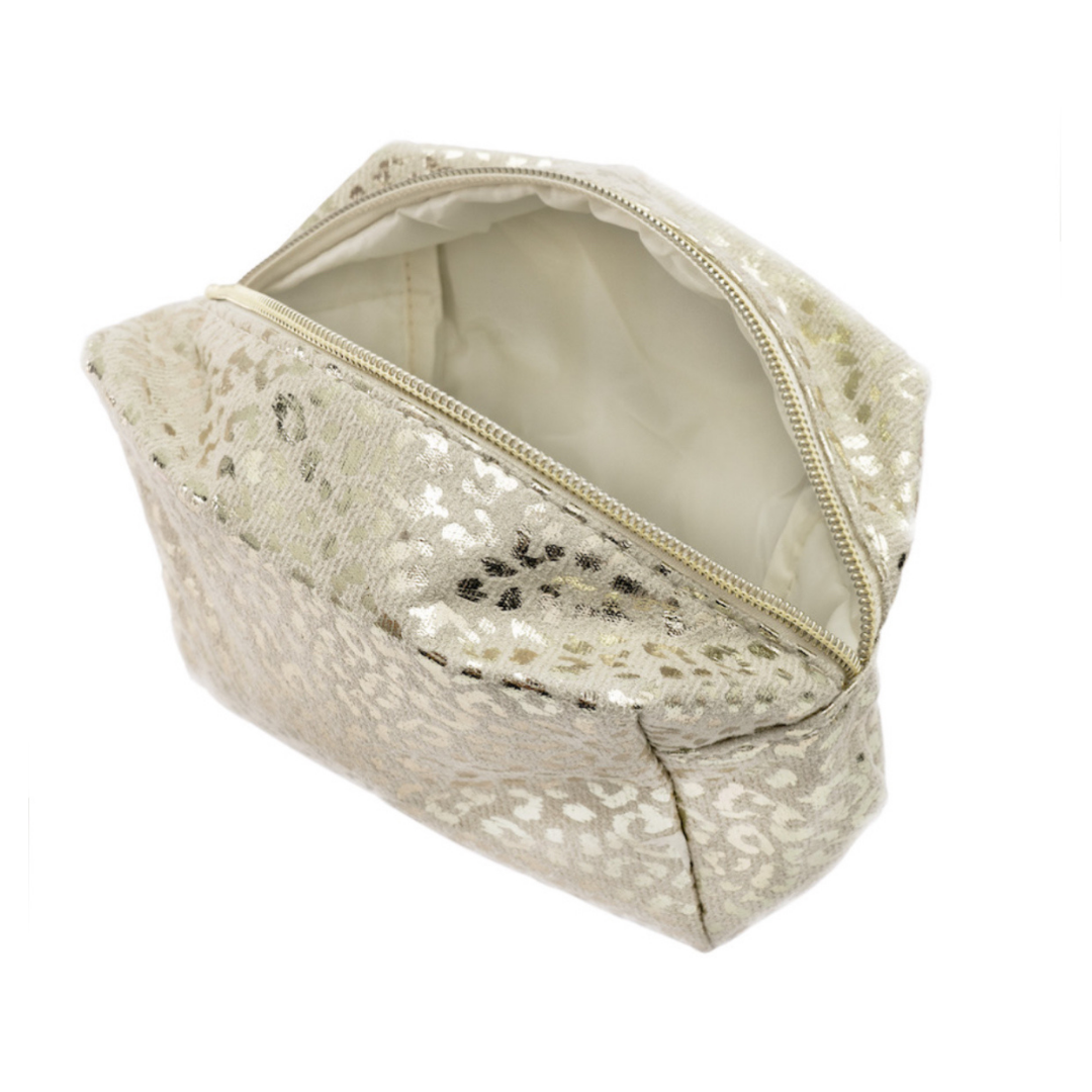Cosmetiquera Dorada Animal Print Trendy
