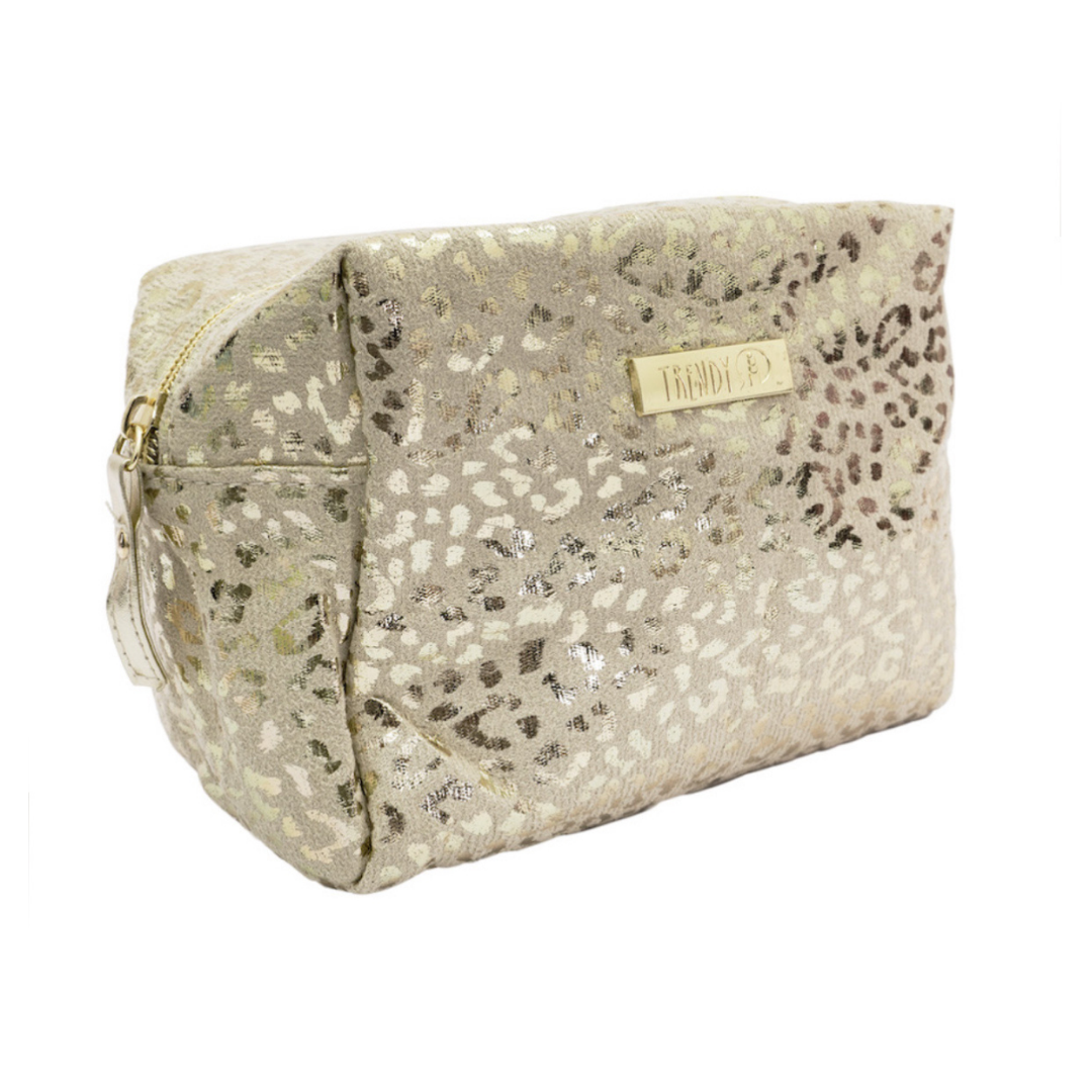 Cosmetiquera Dorada Animal Print Trendy
