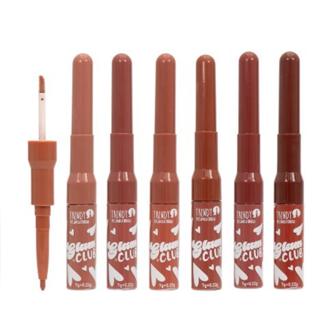 Labial Y Delineador Glam Club Trendy