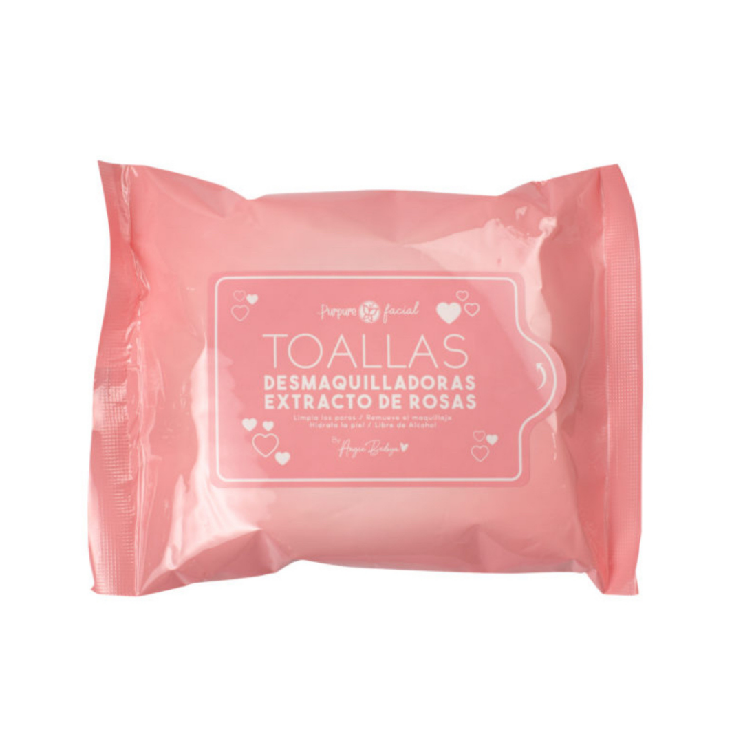 Toallas Desmaquilladoras Extracto de Rosas PURPURE