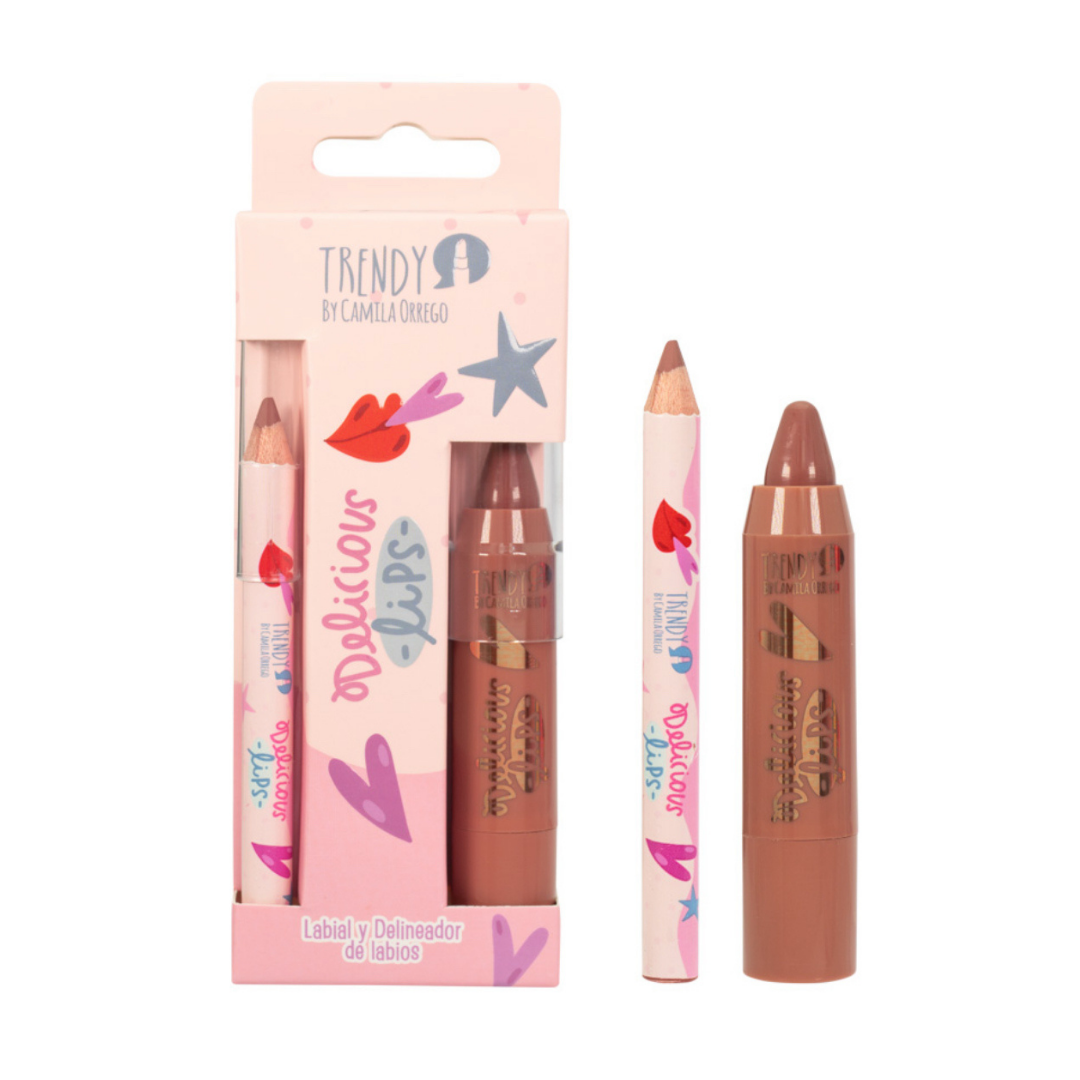 Kit De Labios Delicious Lips Crayola Y Delineador
