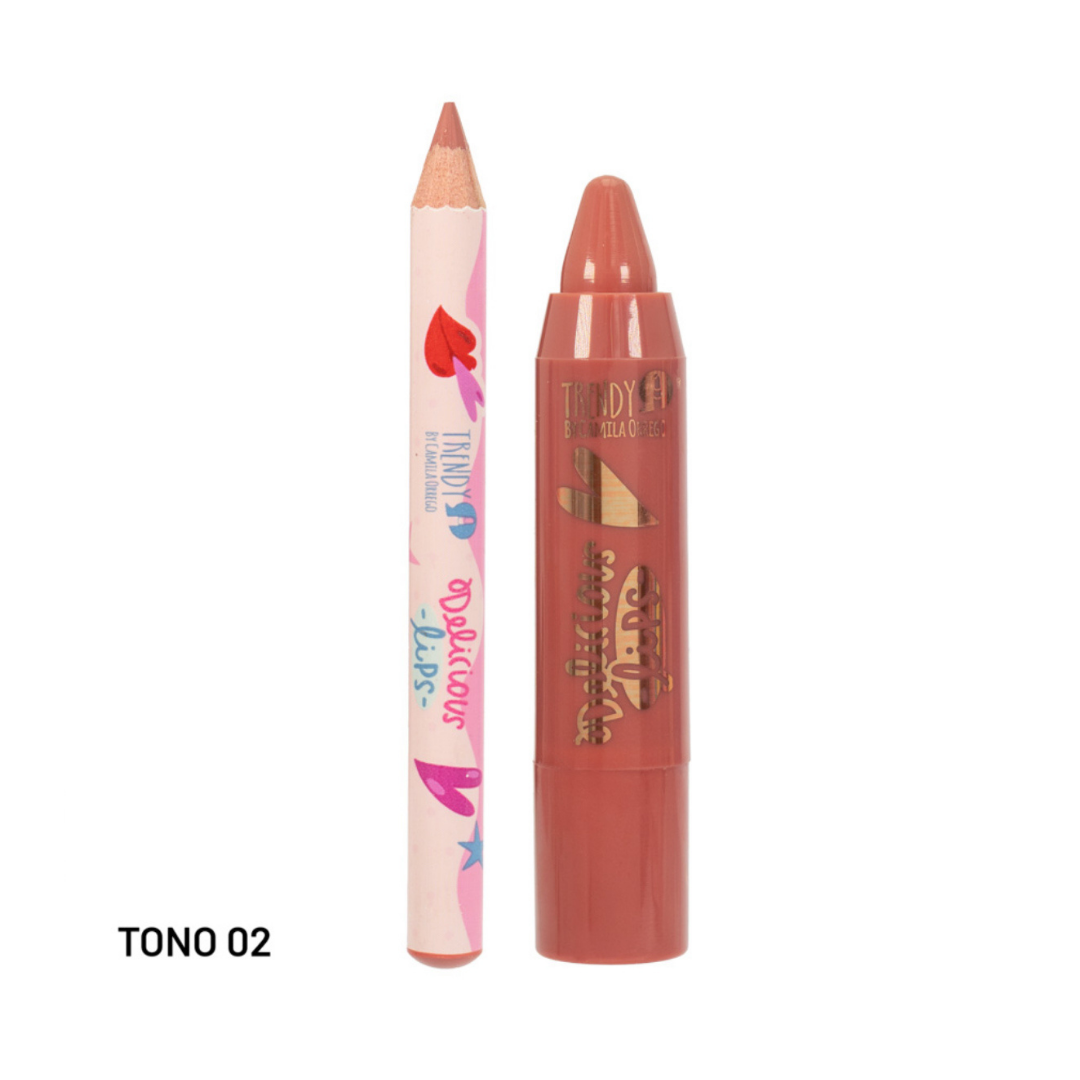 Kit De Labios Delicious Lips Crayola Y Delineador