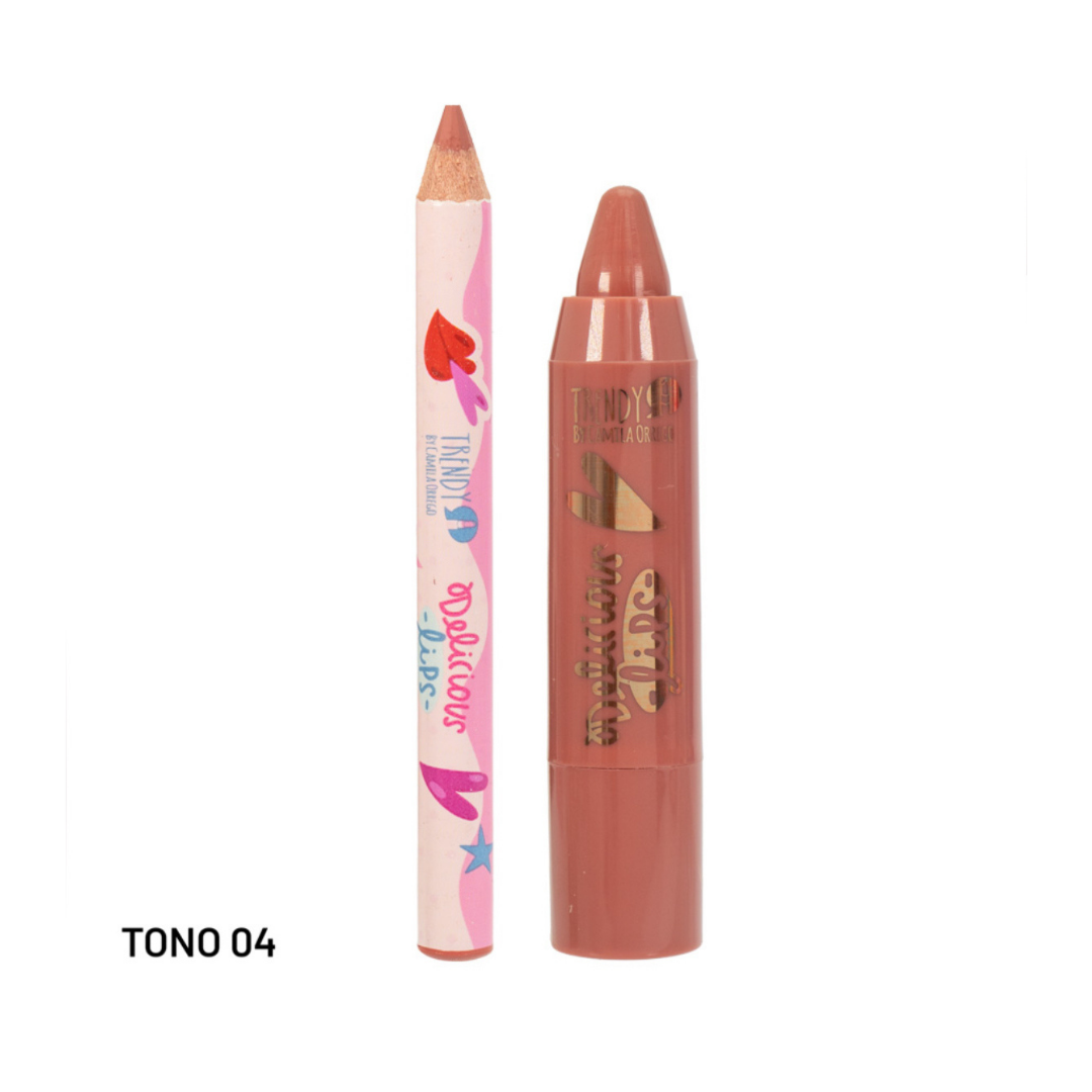Kit De Labios Delicious Lips Crayola Y Delineador