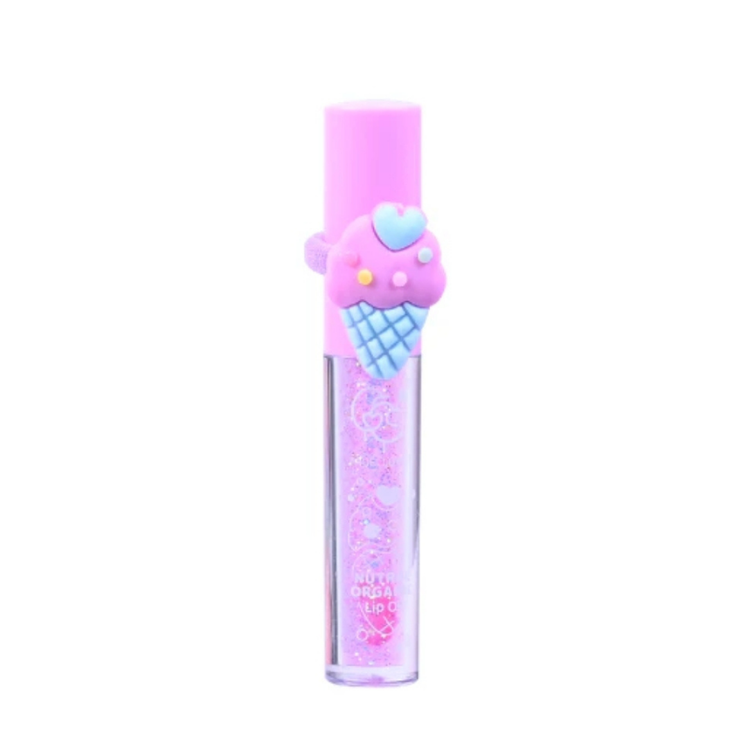 Brillo labial con glitter NATURAL ORGANIC ICE CREAM lip oil Helado