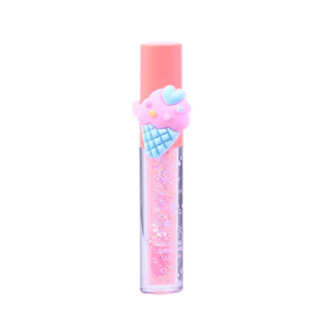 Brillo labial con glitter NATURAL ORGANIC ICE CREAM lip oil Helado